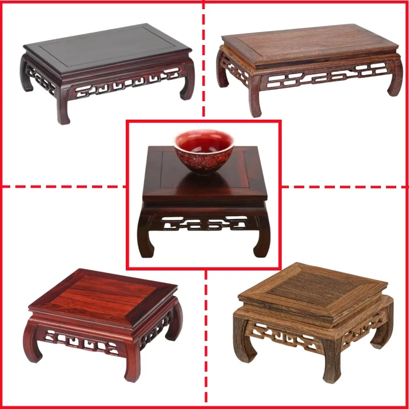 Wooden Miniature Table Coffee Tea Sets Pedestal Figurines Display Stand Flower Pot Sorting Table Rack Standing Flower Vase Base