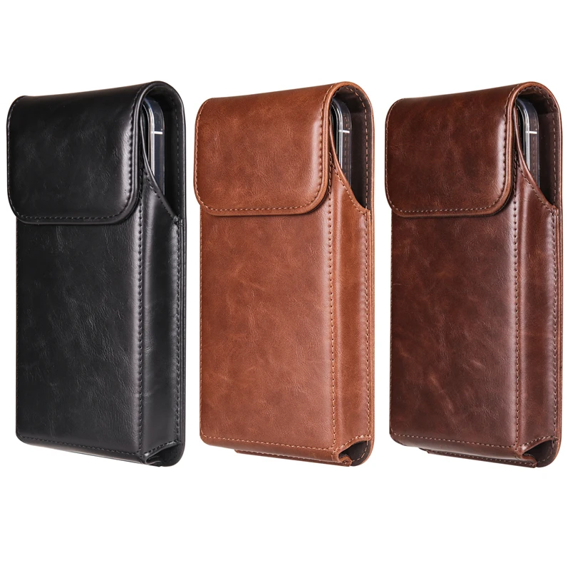 

Phone Pouch Waist Case For Xiaomi Redmi Note 14 14Pro 13 13Pro 13C 12 12Pro 12S Leather Cover Holster Belt Bag