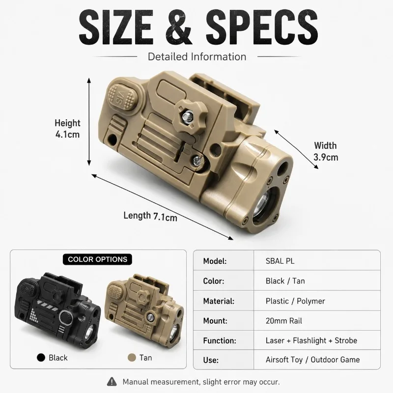 SBAL PL Two Tone Multifunction Adjustable SBAL PL Flashlight Red Laser Combo Outdoor Gear - view 3