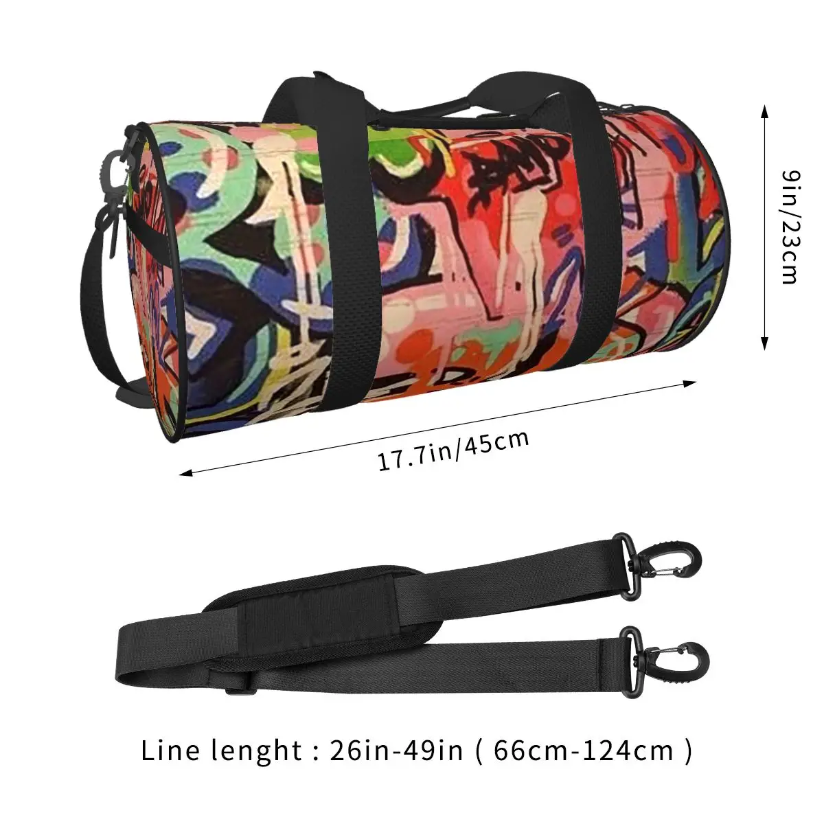 Urban Pattern Hip Hop Graffiti Street Art Large Duffle Gym Bag Waterproof Duffle Travel Bags Handbags Fitness bag