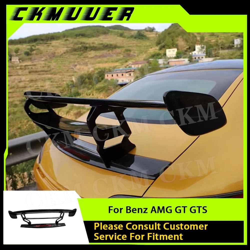

CKMUUER Carbon Fiber Rear Spoiler Rear Boot Spoiler Trunk Wing Auto For Benz AMG GT GTS Coupe 2 Door 2015-2022
