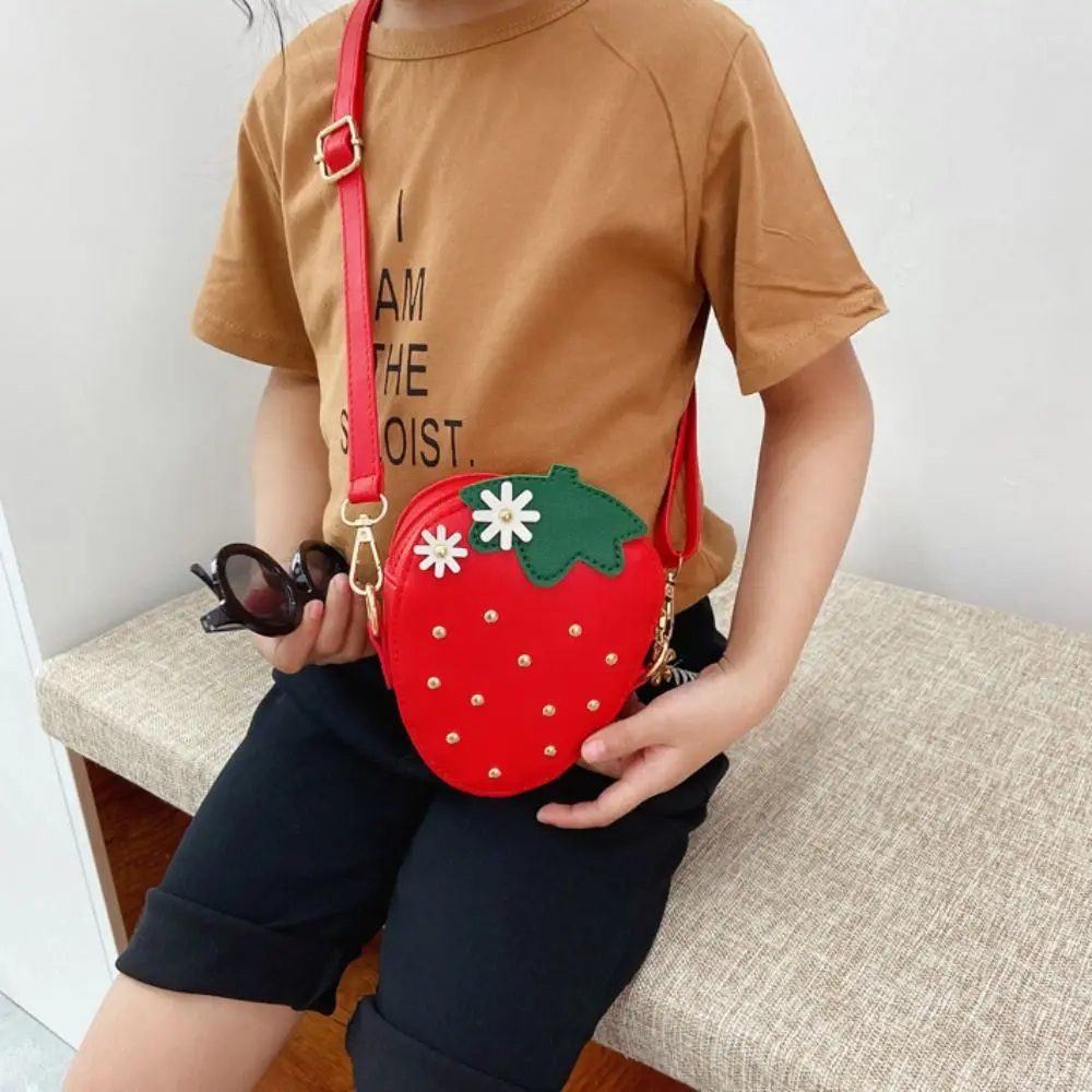 Mini Purse Cute Strawberry Purse Toddler Kids Wallet Shoulder Bag Crossbody Bags for Little Girls