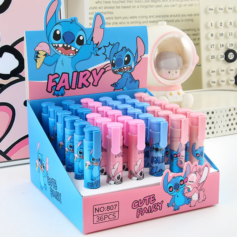 Imagem -03 - Disney Stitch Batom Modeling Eraser Lilo e Stitch Cartoon Bonito Estudante Suprimentos Papelaria Atacado 12 36 Pcs