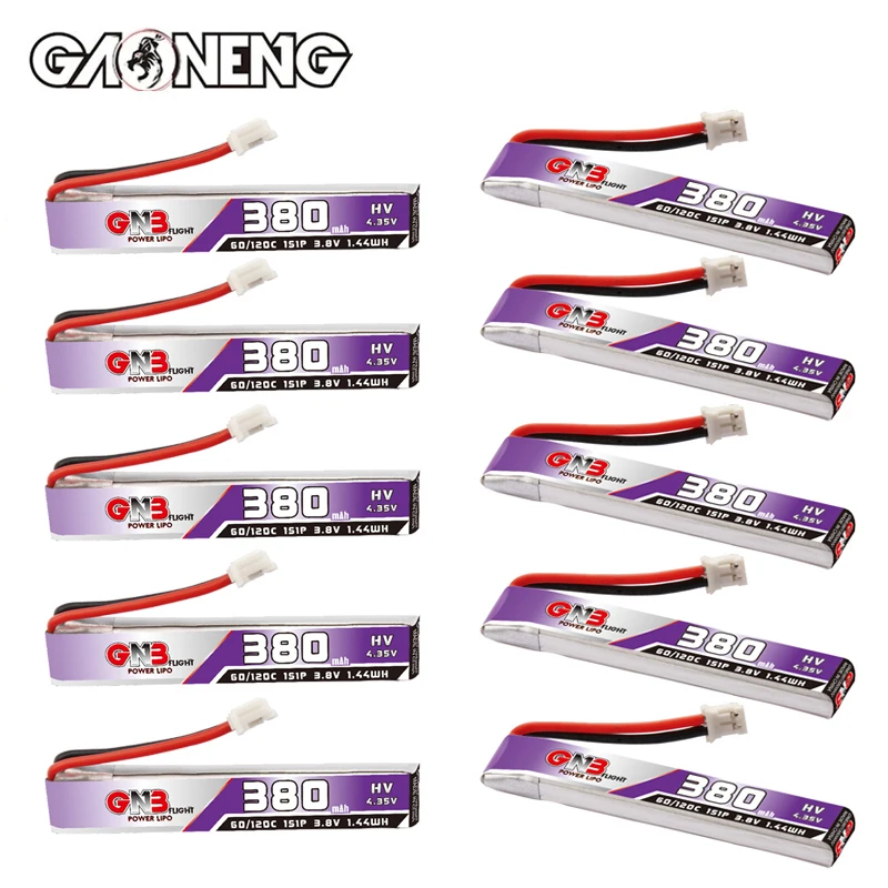 1-10Pcs GNB 1S 380mAh HV 3.8V 60C/120C Lipo Battery for RC FPV Tiny Drone Quadcopter Helicopter Parts 3.8V Rechargeable Battery