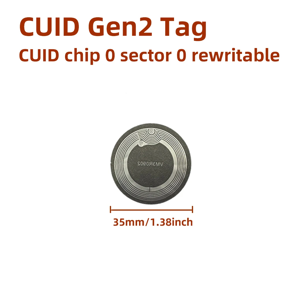 CUID Gen2 Electronic Tag 13.56MHz Changeable S50 1K RFID Wet Inlay Sector 0 Block 0 UID Rewritable CUID Anti Metal Stickers