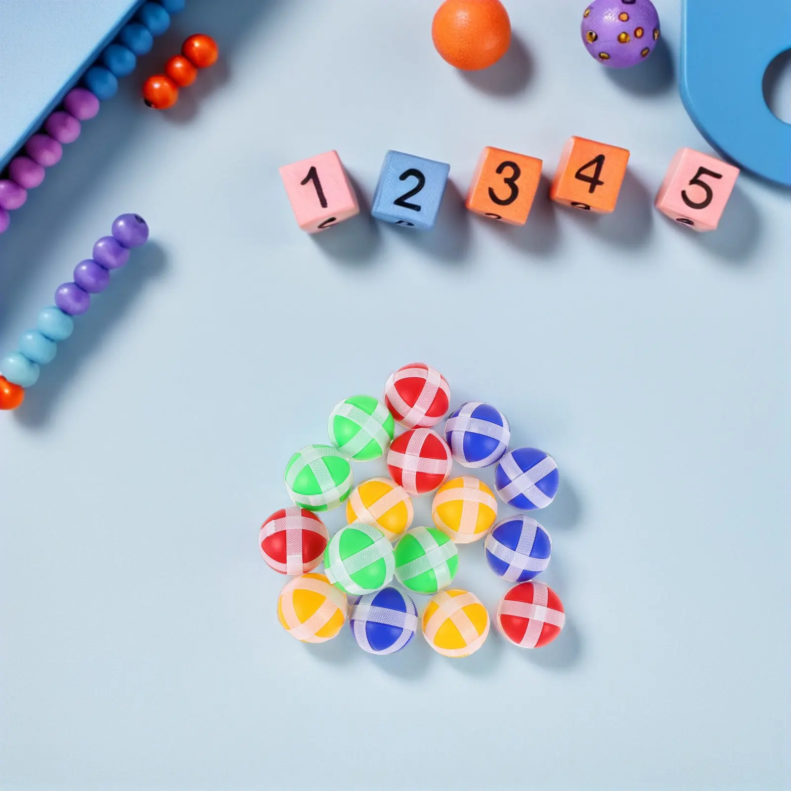 32Pcs Children Sticky Balls Hook Loop Sticky Replacement for Dart Board Small Plastic Balls Colorful Interactive Party Favors