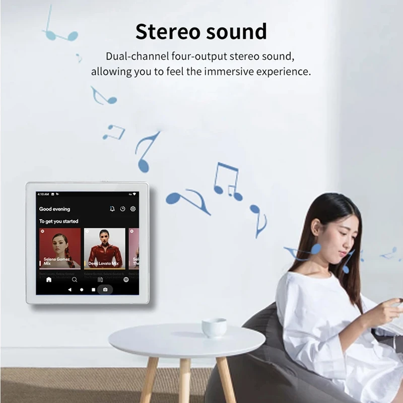 Mini 8 Ohm Android 10.0 System Smart WIFI Bluetooth 4X25W Stereo Home Theater Background Music Wall Amp Easy To Use Black