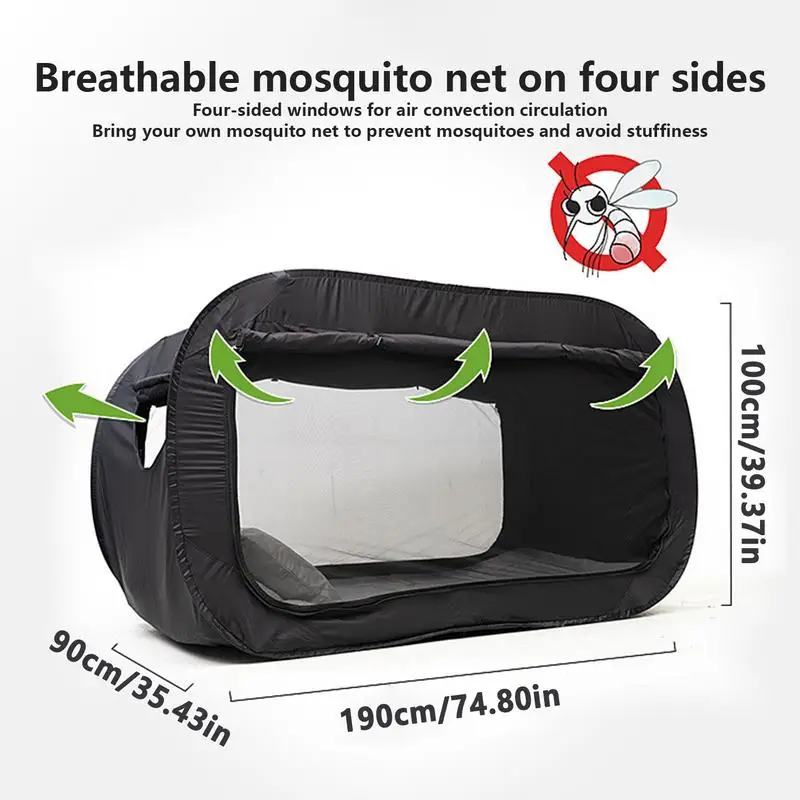 Imagem -06 - Barraca de Cama Dobrável Portátil ao ar Livre Indoor Caminhadas Viajar Tenda Dormitório Cama Espaço de Privacidade com Malha Anti-mosquito Superior Fixo