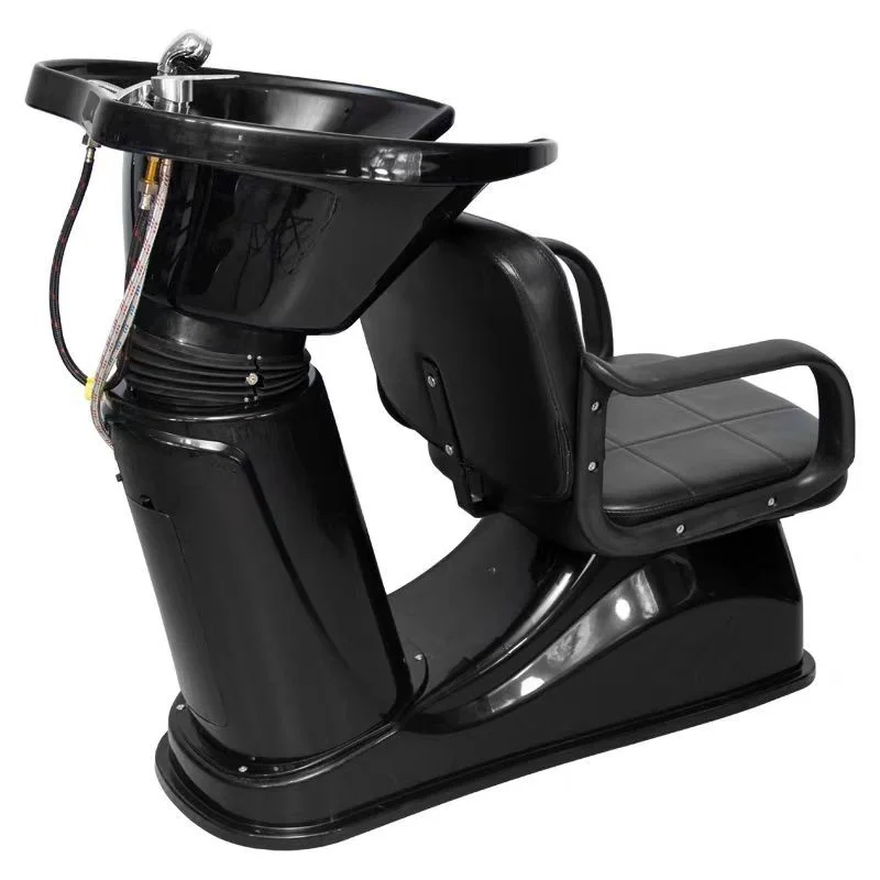 

Semi-reclining portable plastic shampoo bed and chair with massage function for use in beauty salons and hair salons