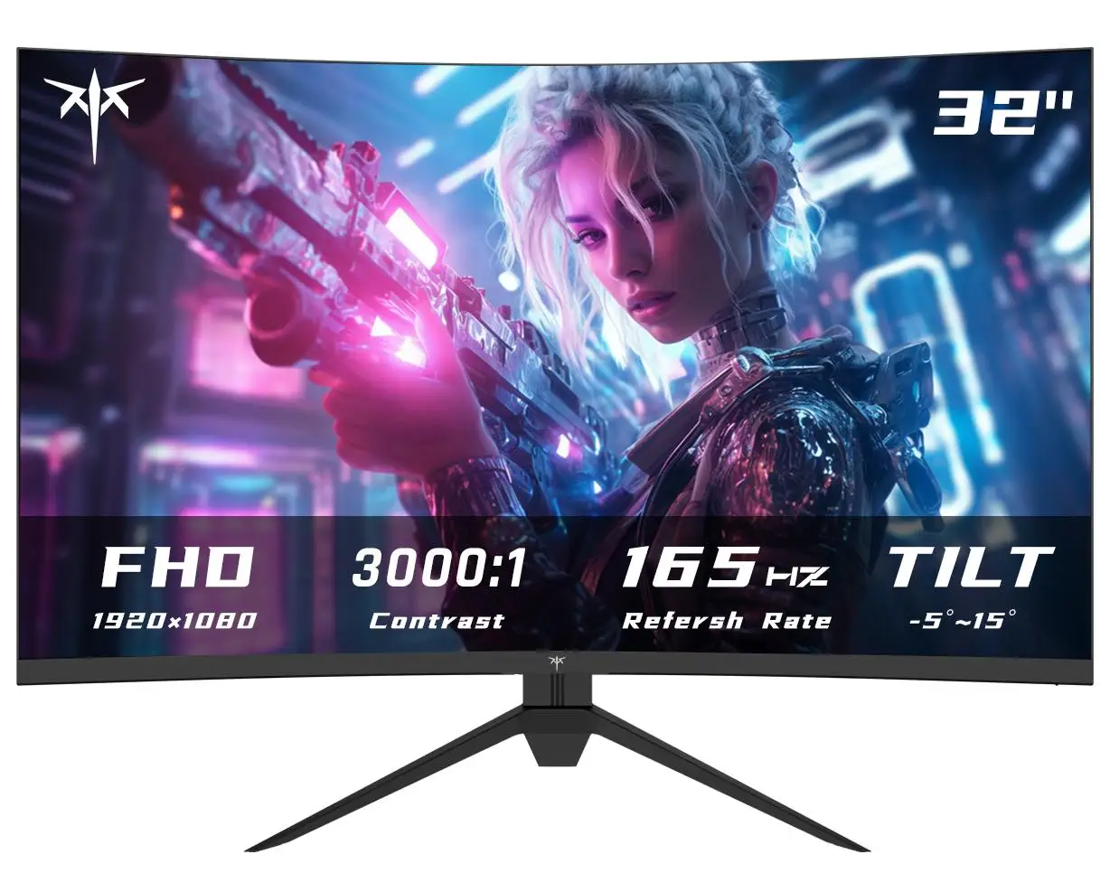 

KTC 32 Inch FHD 1080p Curved Gaming Monitor - VA 1500R Curved Monitor, 165Hz 1ms HDR10 for Gaming Home Office Business PC Monito
