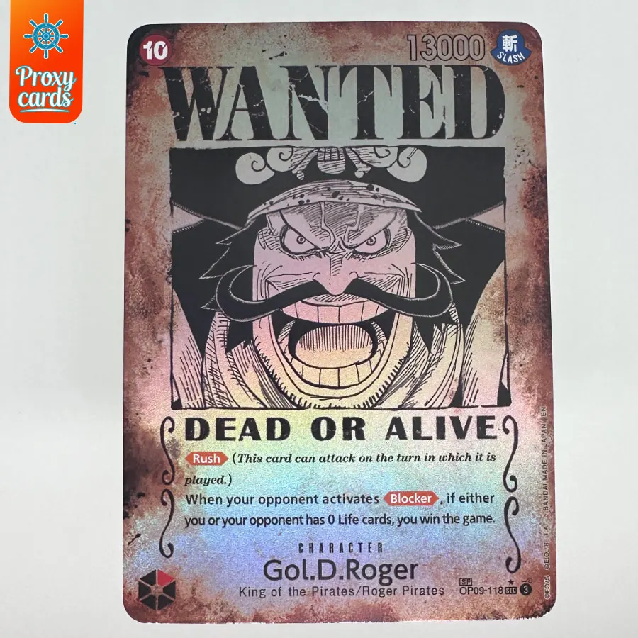 One Piece TCG OP09 Rare Proxy Cards Shanks Gol D Roger Blackbeard Monkey D Luffy Manga Refractive Flash Collectible Anime Cards view 6