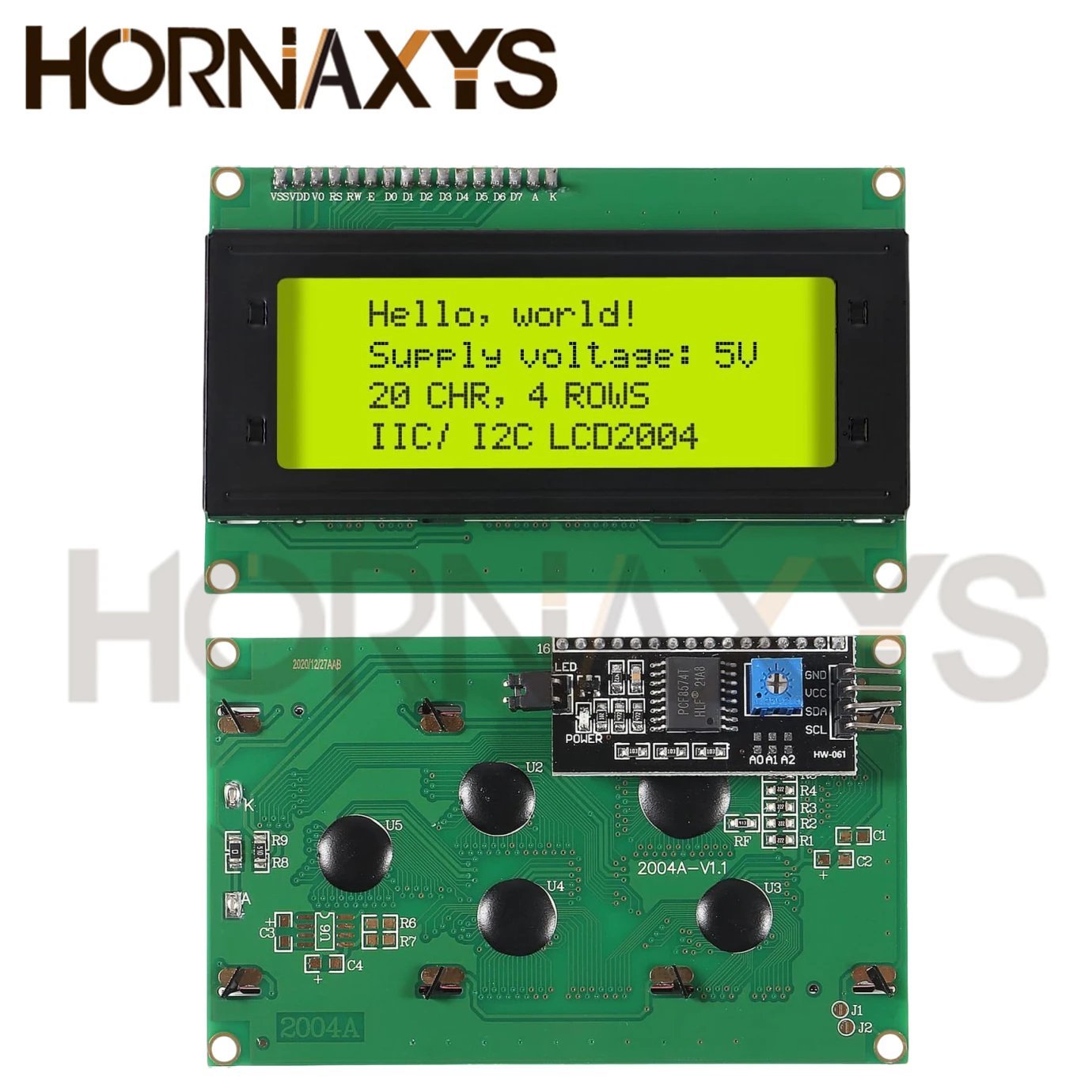 Módulo adaptador de interfaz de serie IIC para Arduino, LCD2004 + LCD2004 I2C, 20x4, 2004A, caracteres de pantalla azul y verde