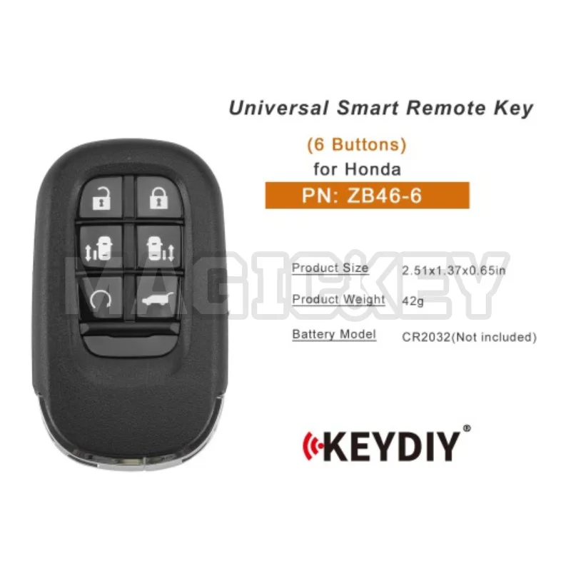 KEYDIY KD ZB46-6 Universal Smart Remote Key 6 Buttons Compatible with Honda Type