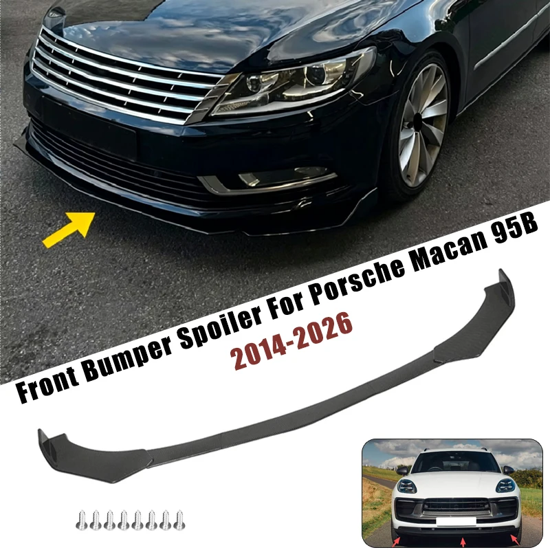Sport Front Bumper Splitter Spoiler Lip For Porsche Macan 95B 2014-2026 5Pcs Adjustable Sectional Car Exterior Tuning Body Kit