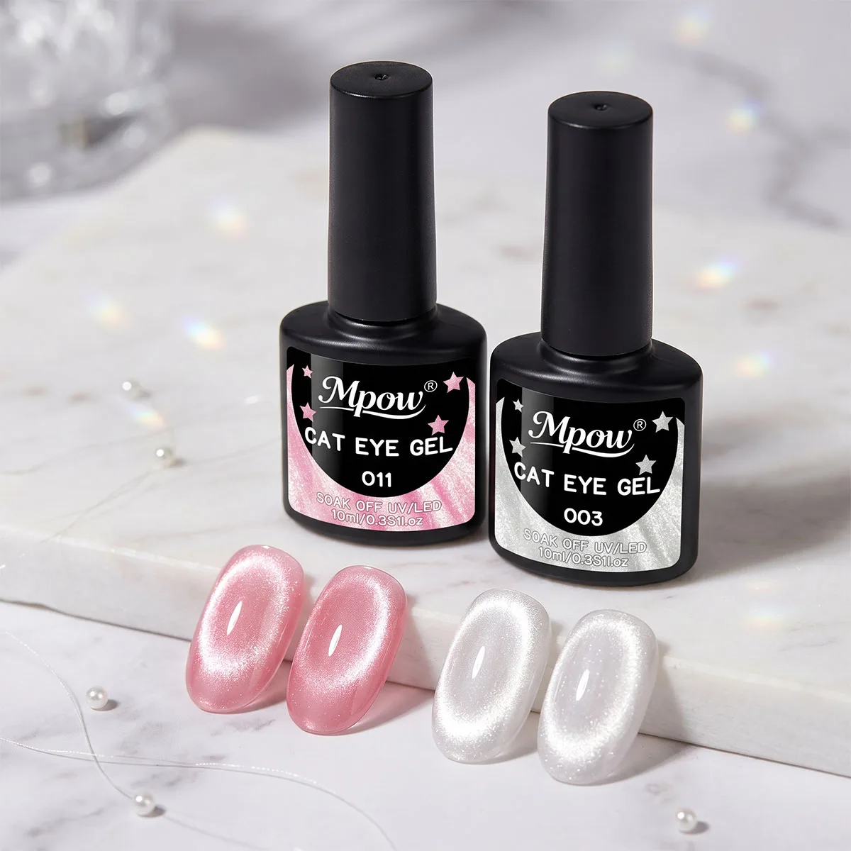 Nail Art Cat Eye Pink - Mpow 1/2pcs 10ml Pink Cat Eye