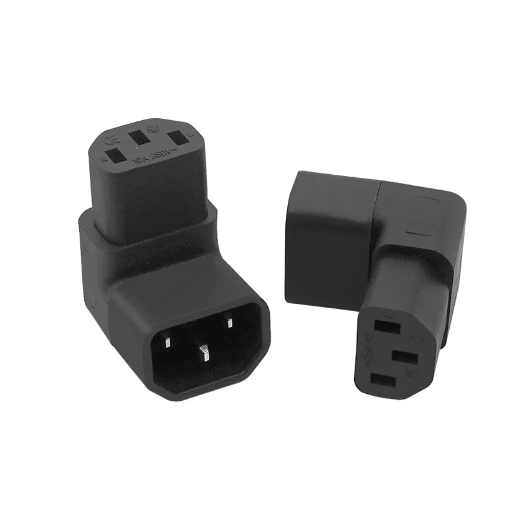 10A 3Pin C14 Male To C13 Female Corner Plug Conversion Socket Conversion Plug Power Adapter AC Plug IEC Connector