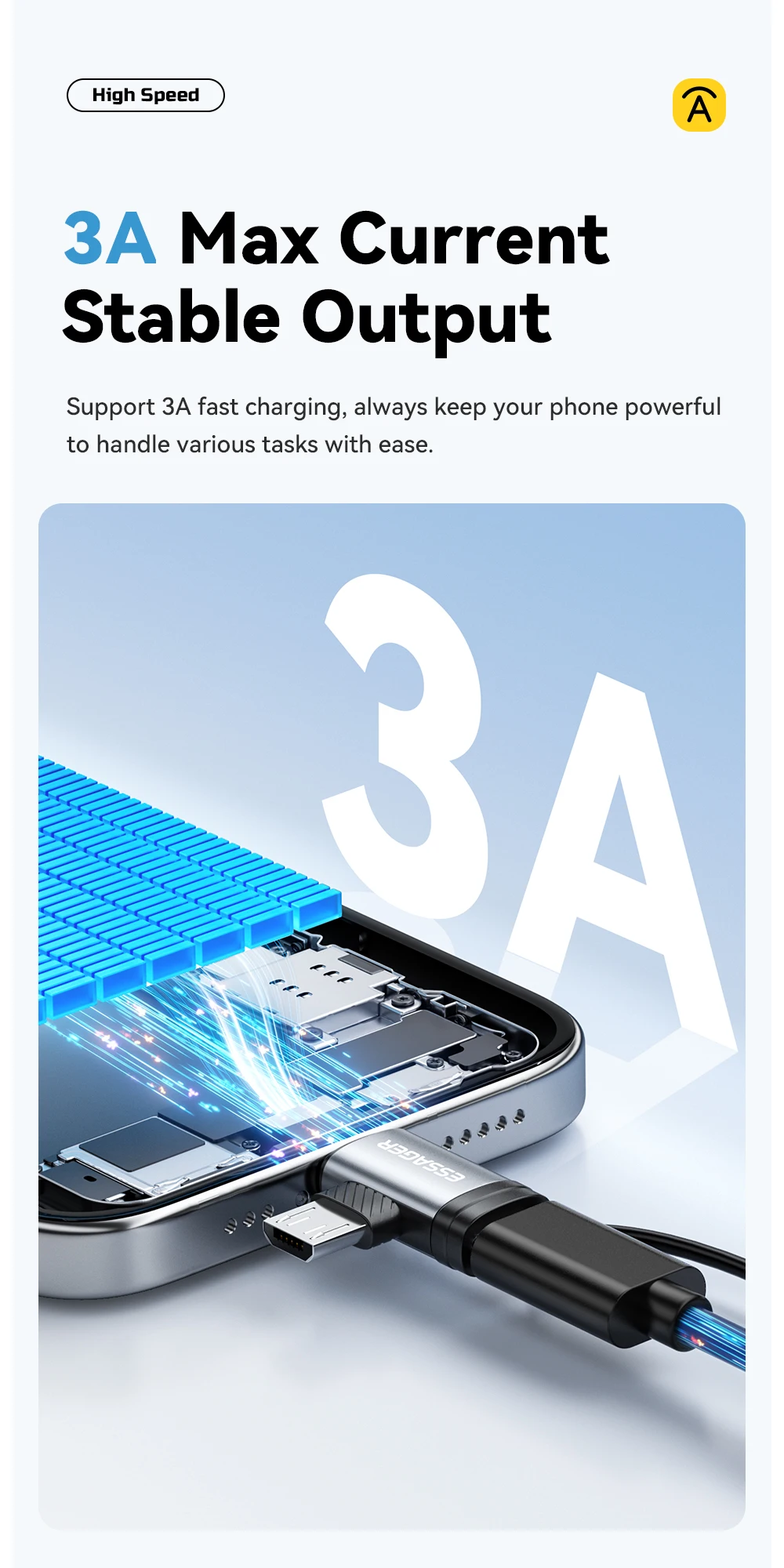 Essager Type C to Lighting  Micro Adapter 3A Fast Charging Type-C Female To Lightning Micro Male Connector For iPhone 14 Huawei