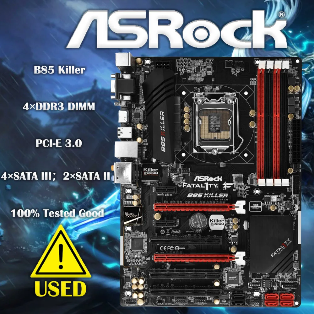 

Настольная Материнская плата ASROCK B85 Killer LGA 1150 32bg USB 3,1 ATX