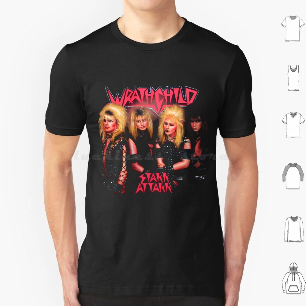 Wrathchilduk camiseta 6xl algodón Cool Tee Glam Glam Metal Metal Glam bandas de Metal Glam bandas de Metal bandas de Metal