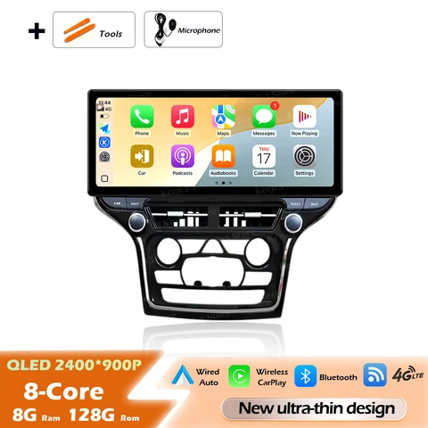 Беспроводная система CarPlay Android 16 для Jeep Grand Cherokee 2014-2017, автомобильная мультимедийная магнитола с 4G, DSP, стерео, Wi-Fi, навигацией и GPS.