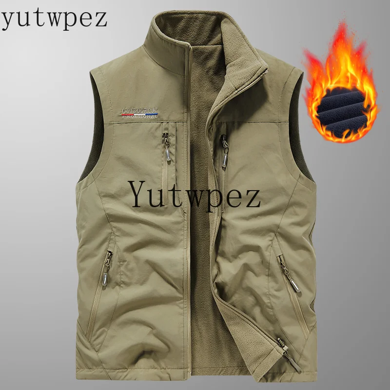 Outdoor Climbing Running Fishing Multi-Pocket Cycling Men's Vest Work Waistcoat Jacket Casual Loose Fit Large Size Utility Vest