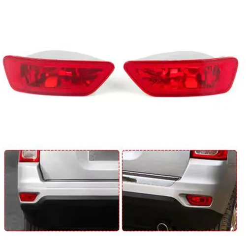 Imagen 2 del producto Para Jeep Grand Cherokee Compass Dodge Journey 2011-2016 Reflector de parachoques trasero rojo luz de freno antiniebla LED 57010716AC 57010717AC