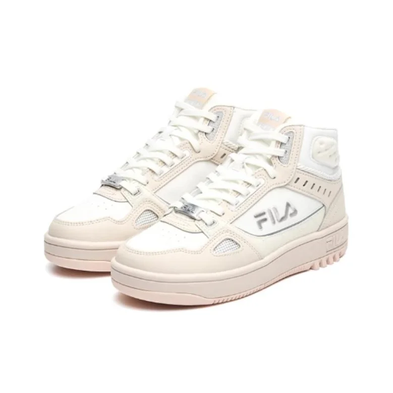 FILA Vintage Basketball Shoes Women's Mid Top Pink/White F12W141211FST view 3