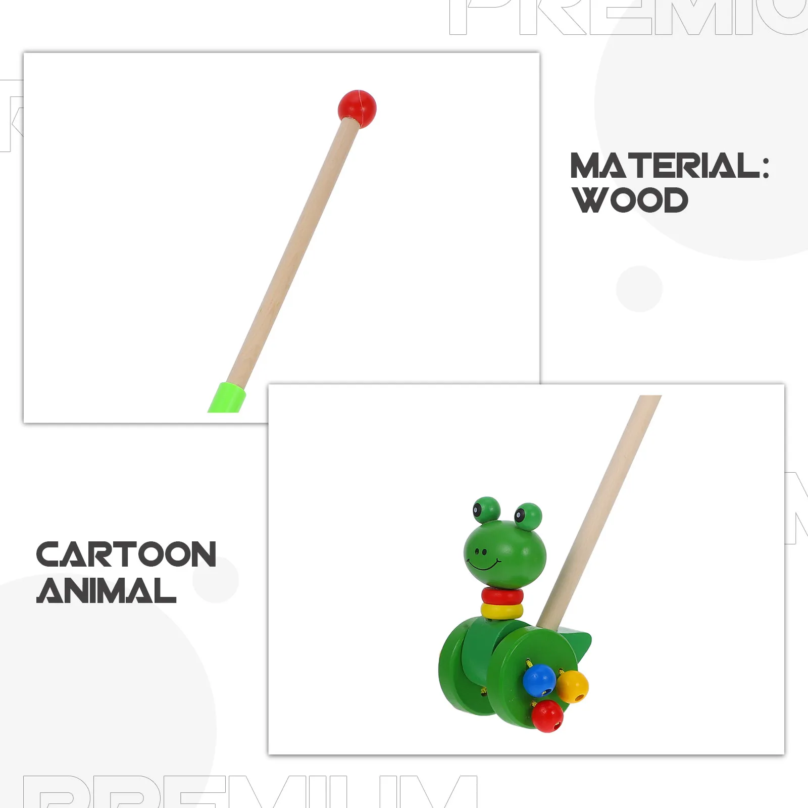 Marche-bébé en bois pour la petite enfance, forme de grenouille de dessin animé, aide à la marche pour bébé à pousser et à tirer, reconnaissance des couleurs, cadeau éducatif