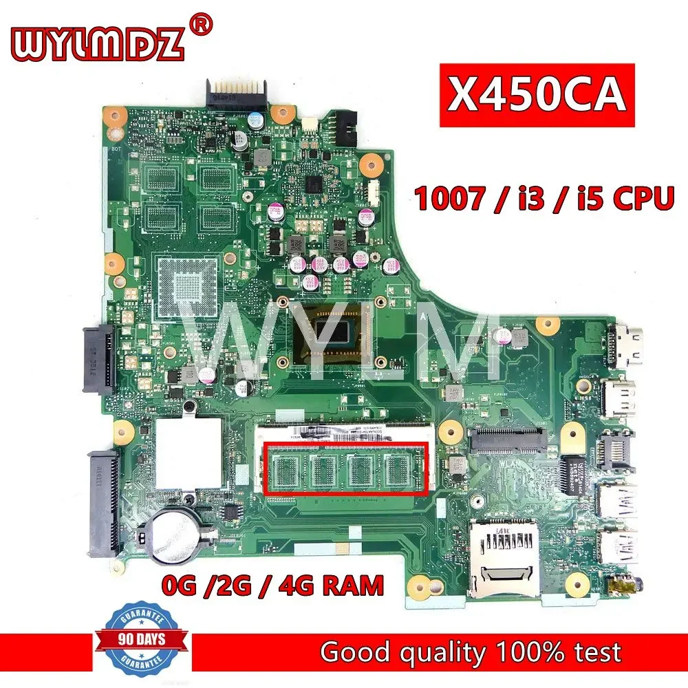 X450CA 1007 / i3 / i5 CPU 0G/2G RAM notebook Mainboard For Asus X450CC X450C A450C Y481C X450CA Laptop Motherboard