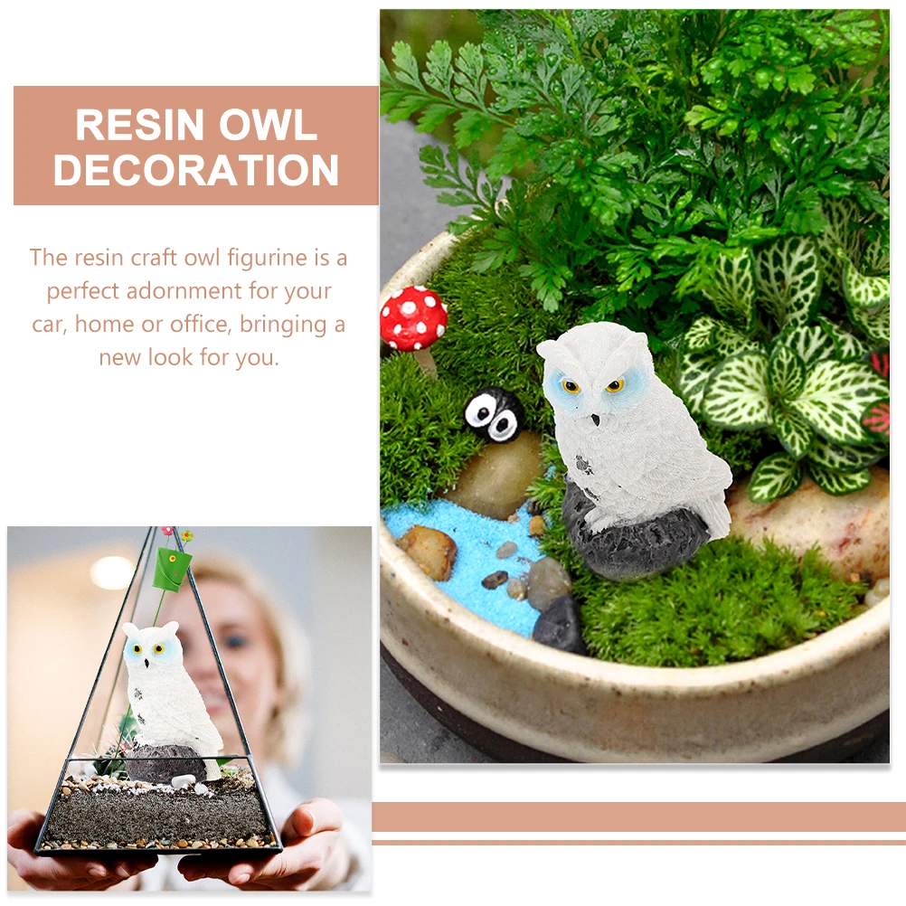 

4pcs Resin Owl Ornament Cute Cartoon For Home Office Desktop Decor Garden Animal Statue Small Landscape Sculpture