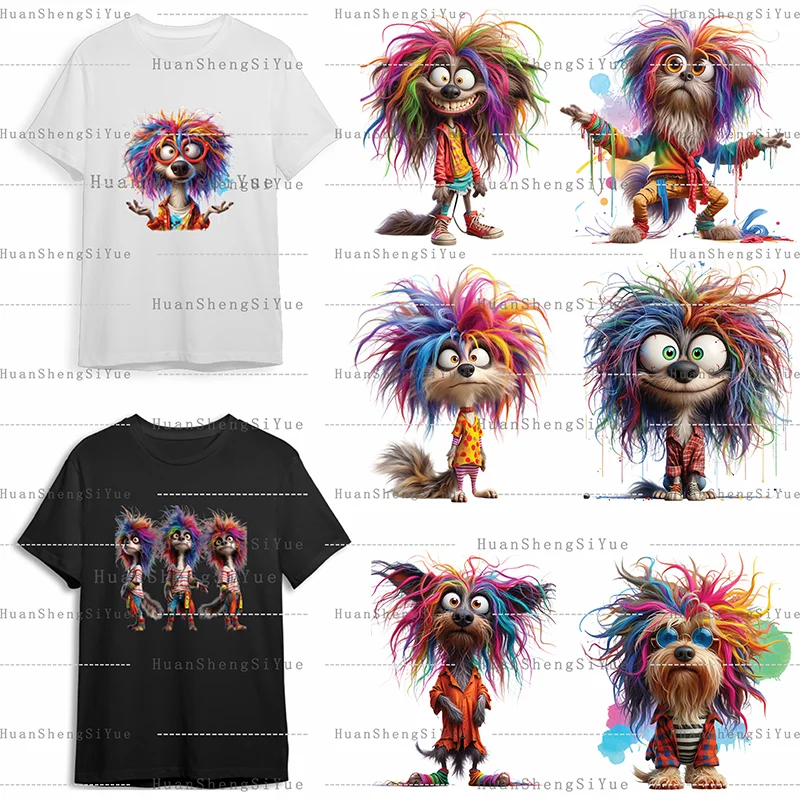

Cartoon Playful Dog Ironing Sticker Clothes DTF Fashion T-shirt Hoodie DIY Jacket Patch Heat Transfer Hot Paste Paper