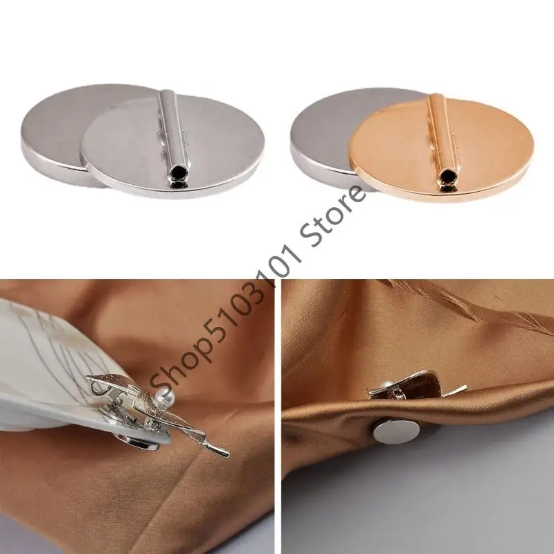 X6HE 5Pcs Magne Brooch Converter Harm Clothing Magnet Buckle Badge Fastener Used to Convert Pin into Brooches