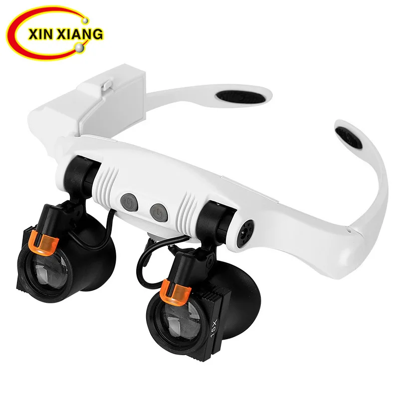 

Cool and Warm Light LED Lamp Replacement 21 Magnification Combinations Head-Mounted Magnifier Precision Parts Inspection Watch R