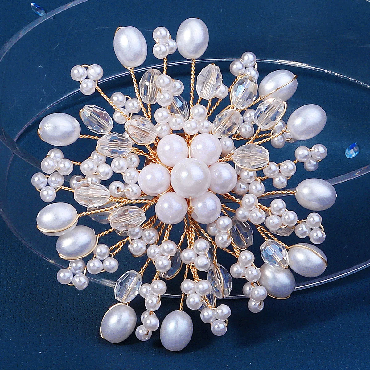 Perle Brosche Pin Schneeflocke High-End-Seide Schal Schnalle Luxus exquisite Damen bekleidung Accessoires Kleid Rock Schmuck – Detail 12