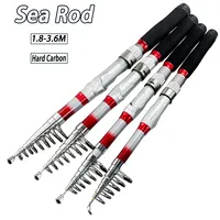 Carbon Spinning Fishing Rod  1.8M 2.1M 2.4M 2.7M 3.0M 3.6M Telescopic Sea Travel Rod for Carp Ultralight Travel Lure Surf Pole