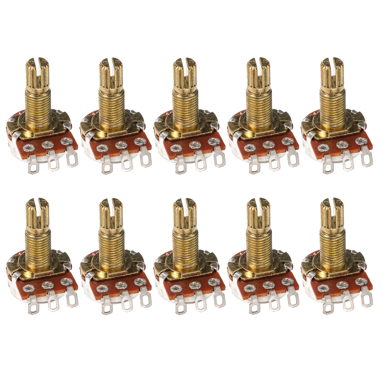 

10 Pcs Guitar Potentiometer Volume Audio Pots Metal Guitars Short Split Shaft Component Mini