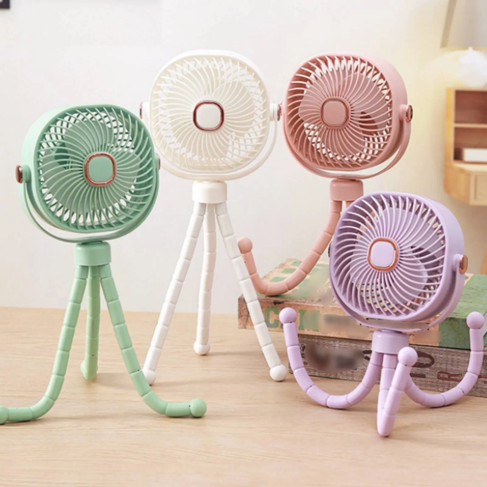 

Tentacle Fan 360° Rotation Tentacle Tripod Fan Portable 3 Speed Settings for Infants, Desktop, Infant Bed