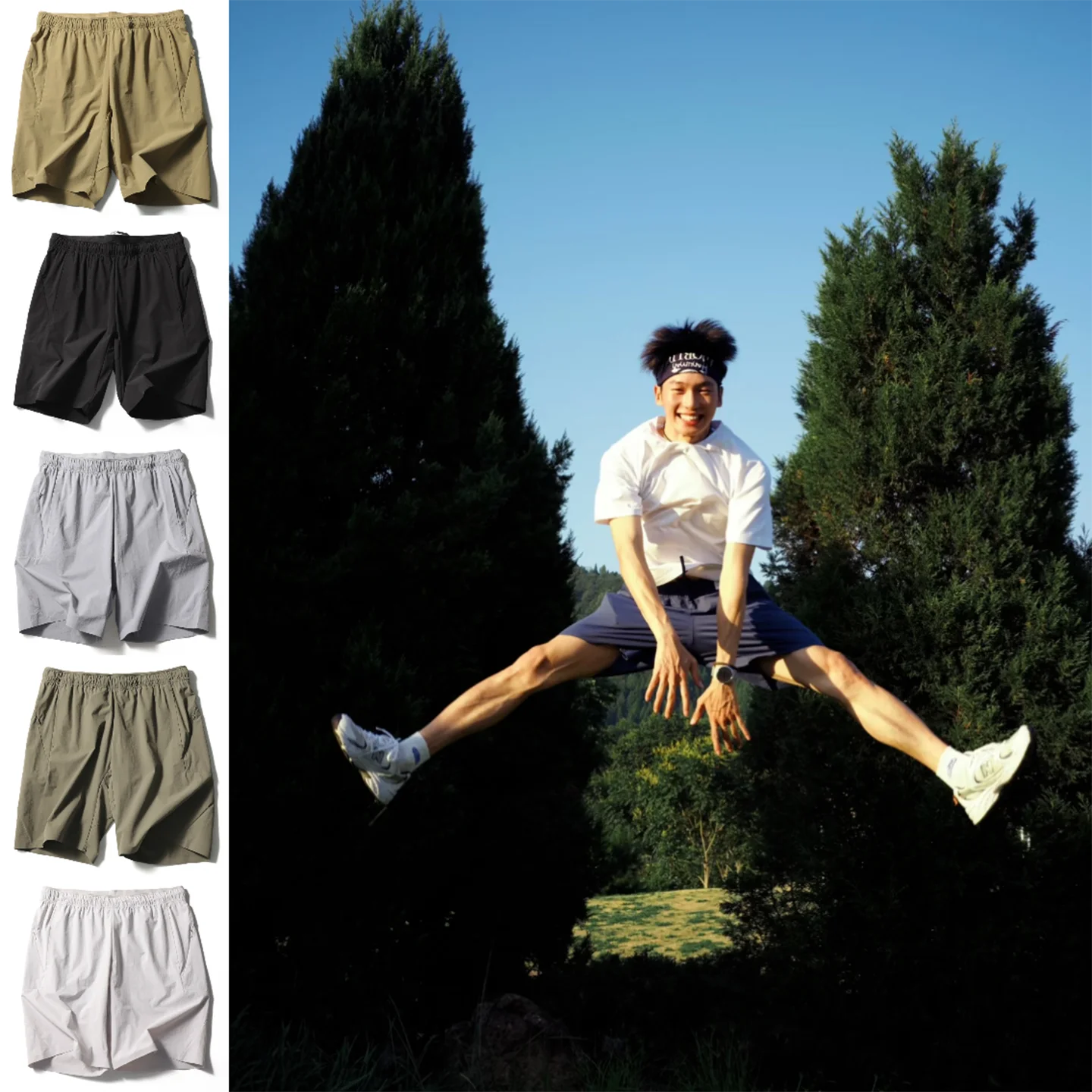 

Quick Dry 3D Tailored Outdoor Leisure Sports Men's Shorts Summer Fashionable Urban Style mid Waist Loose Fit Straight Leg