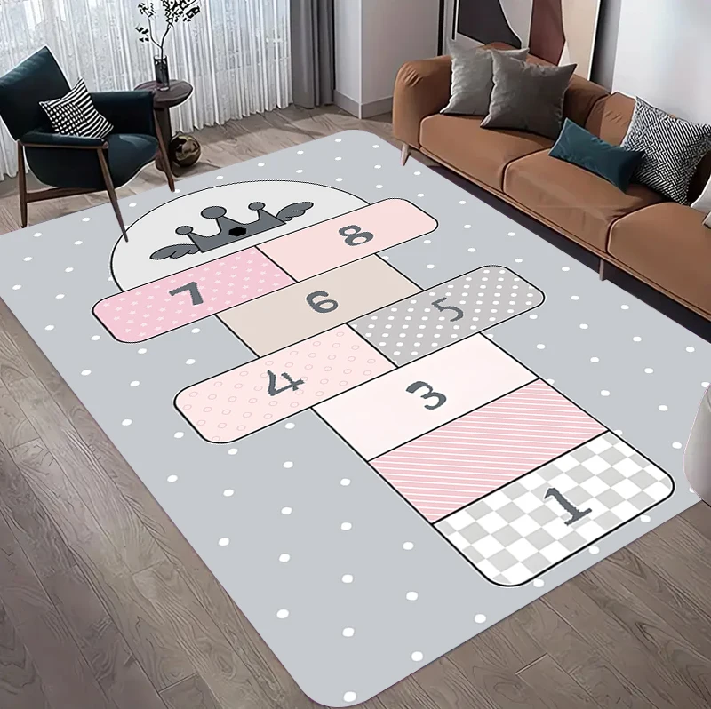Cute Game Rectangular Area Carpet Floor Mat Cute Penguin Digital Education Game Carpet Living Room Bedroom Home Decoration