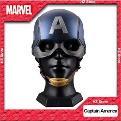 Marvel 1:1 Captain America Wearable Helmet, Genuine Leather Strap, Battle Damaged Mask, Halloween Cosplay Masks, Birthday Gift