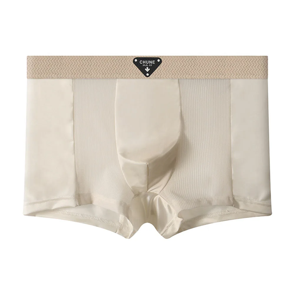 

Men Thin Satin-like Ice Silk Boxers Mesh Breathe Panties Smooth Underwear Trunks Small Fresh Underwear