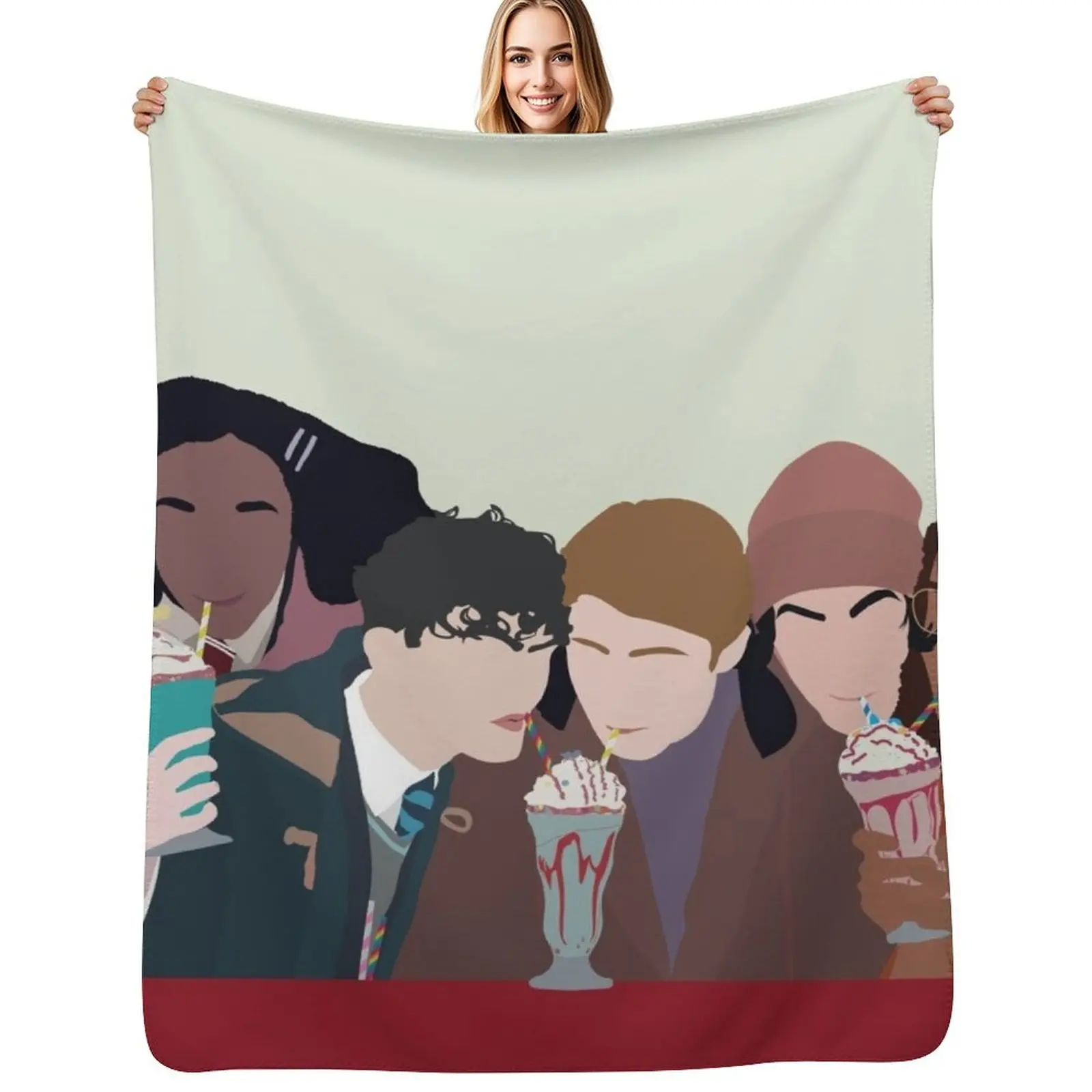

heartstopper gang minimal Throw Blanket Bed Plaid on the sofa halloween Blanket