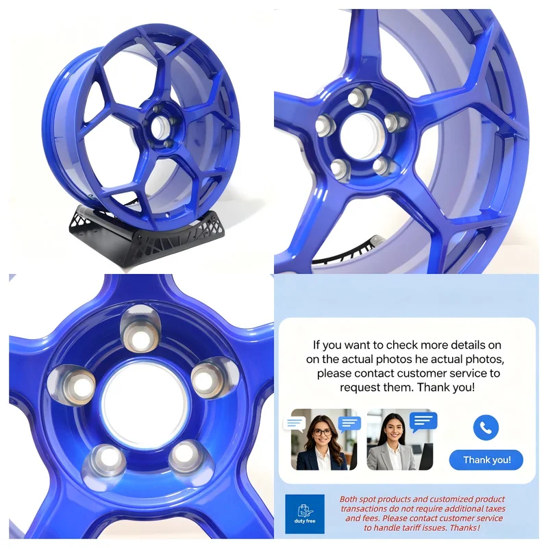 High Quality Glossy Blue Monoblock Forged 6061‑T6 Aluminum Alloy Custom Sport Car Wheel Rims