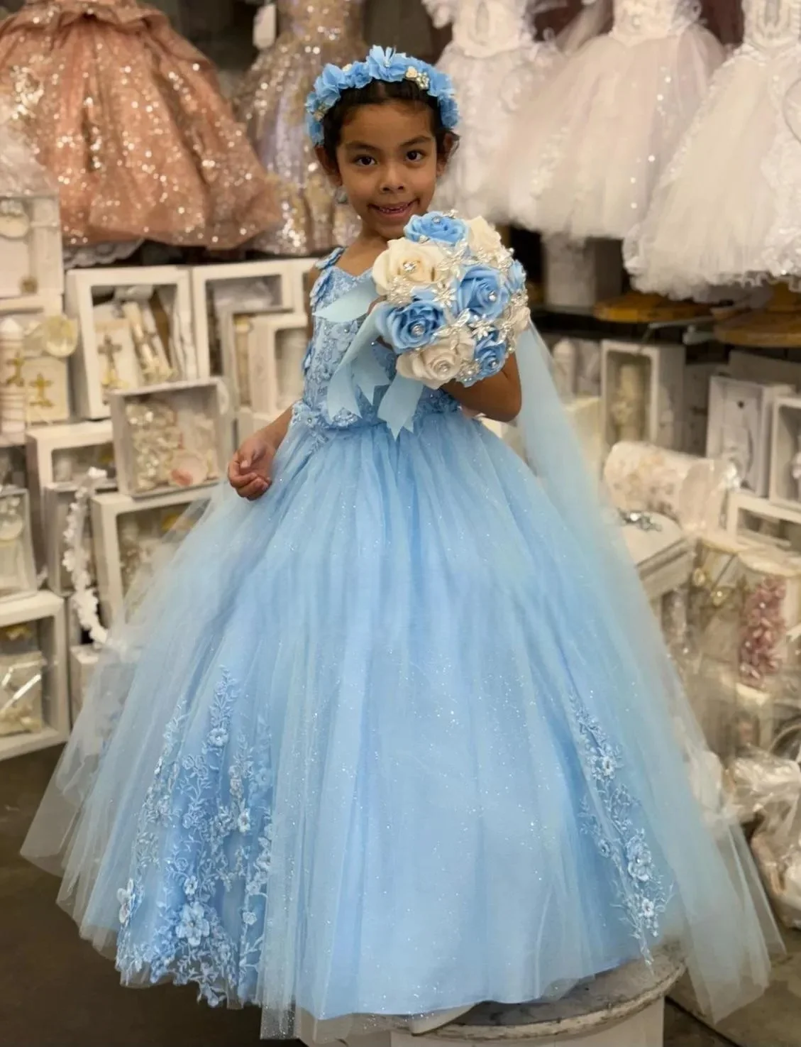 

Custom JDY High Couture Heavy Industry Flower Girl Dress Wedding Banquet Gown Birthday Party Pageant Princess Ball Gown فساتين ا