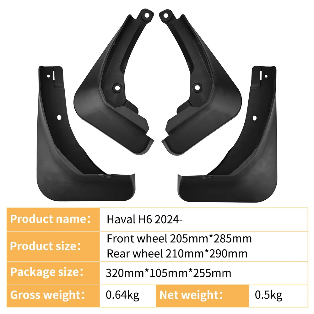 For 2024 Haval H6 Soft Front & Rear Mud Flaps Mudguards Splash Guards Auto Accessories