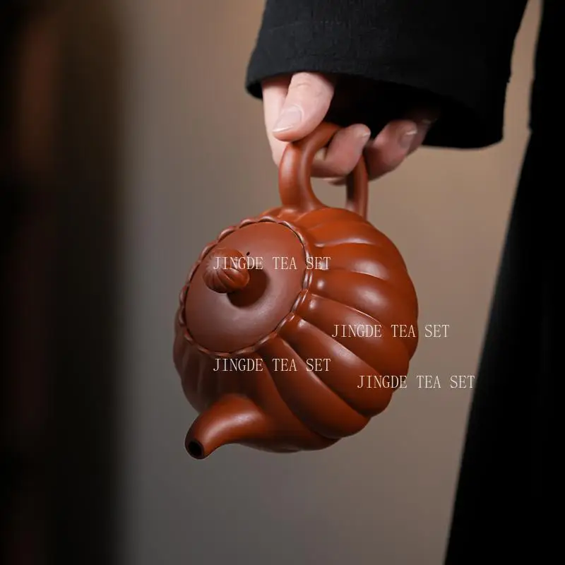 Earthenware Pot of Yixing Handmade Pumpkin Pot Authentic Purple Clay Teapot That Can Be Turned Into A Teapot Fengming Pot