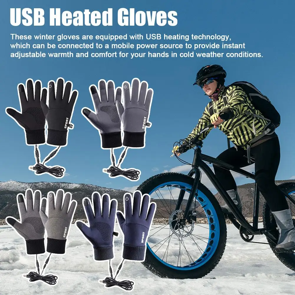 USB beheizte Handschuhe wasserdichte Winter Snowboard handschuhe wasserdichte Outdoor-Camping Skifahren Motorrad Fahrrad handschuh