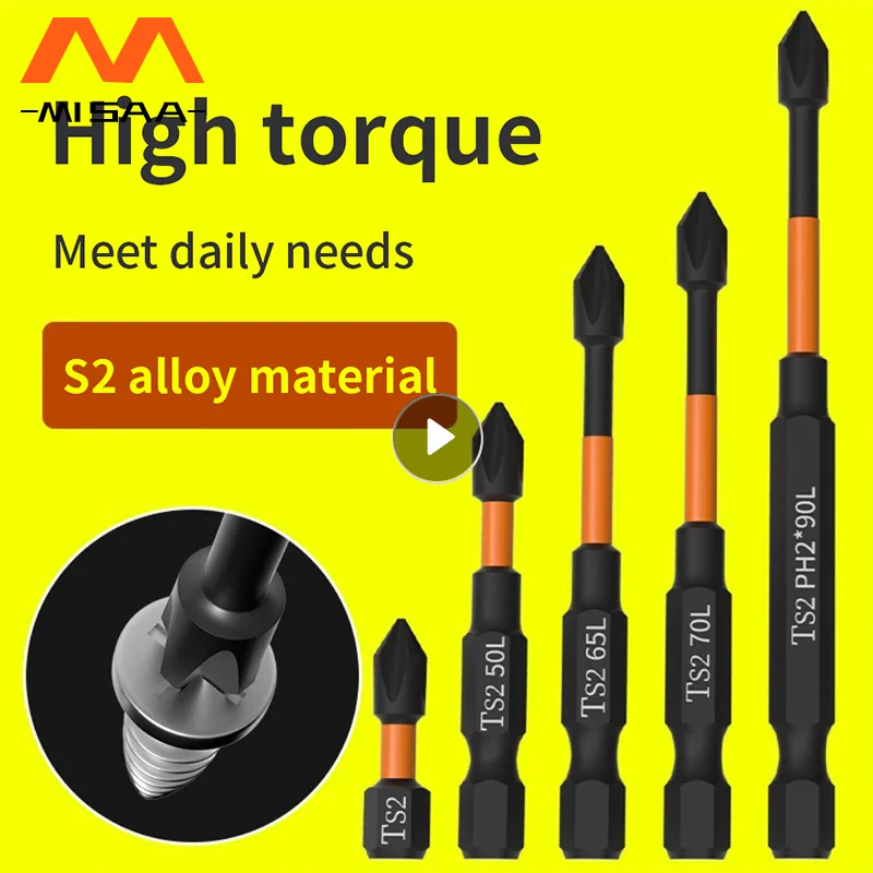 Magnetic Bits Set 25/50/65/70/90/150mm Anti Non-slip WaterProof Impact Strong Cross PH2 High Hardness Screwdriver Set Supplies