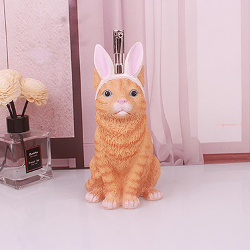 Cartoon Cat Press Type Lotion Bottle Portable Travel Cosmetics Bottled Hand Sanitizer Shower Gel Soap Dispenser Bathroom Decor