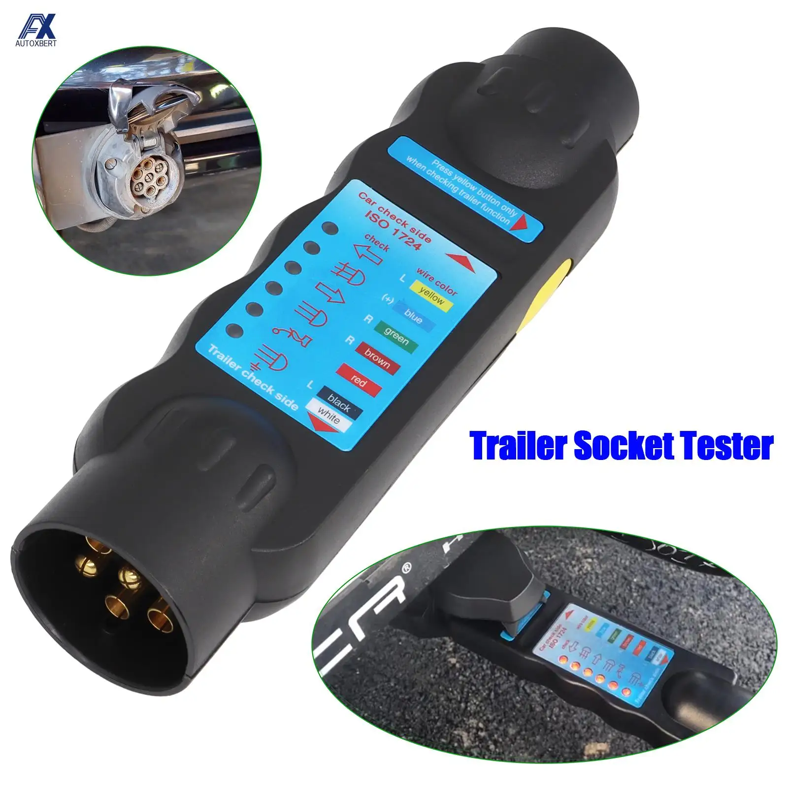 ยุโรป7 Pin 12V Socket Tester คุณภาพสูงวงจรสายไฟทดสอบเครื่องมือรถบรรทุกอุปกรณ์รถการทดสอบ Circuit เครื่องมือ